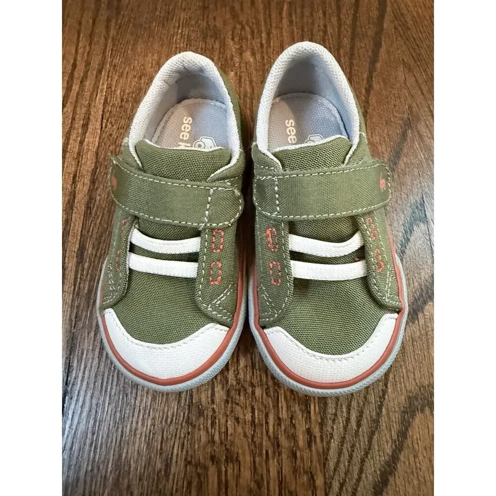 See Kai Run Alex Olive Green Sneaker Little Kids Sz 5c NEW